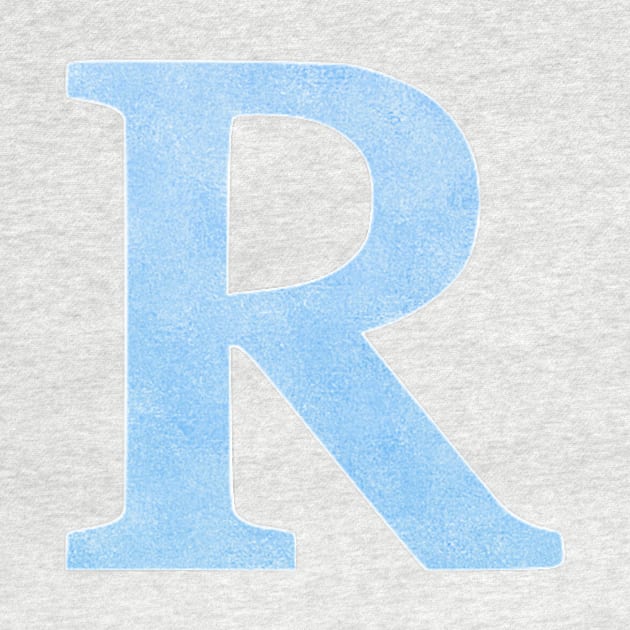 The Letter R Blue Metallic by Claireandrewss